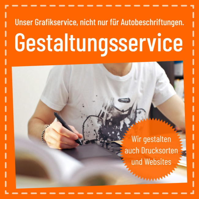 Nutzen Sie unser Gestaltungsservice für Autobeschriftungen